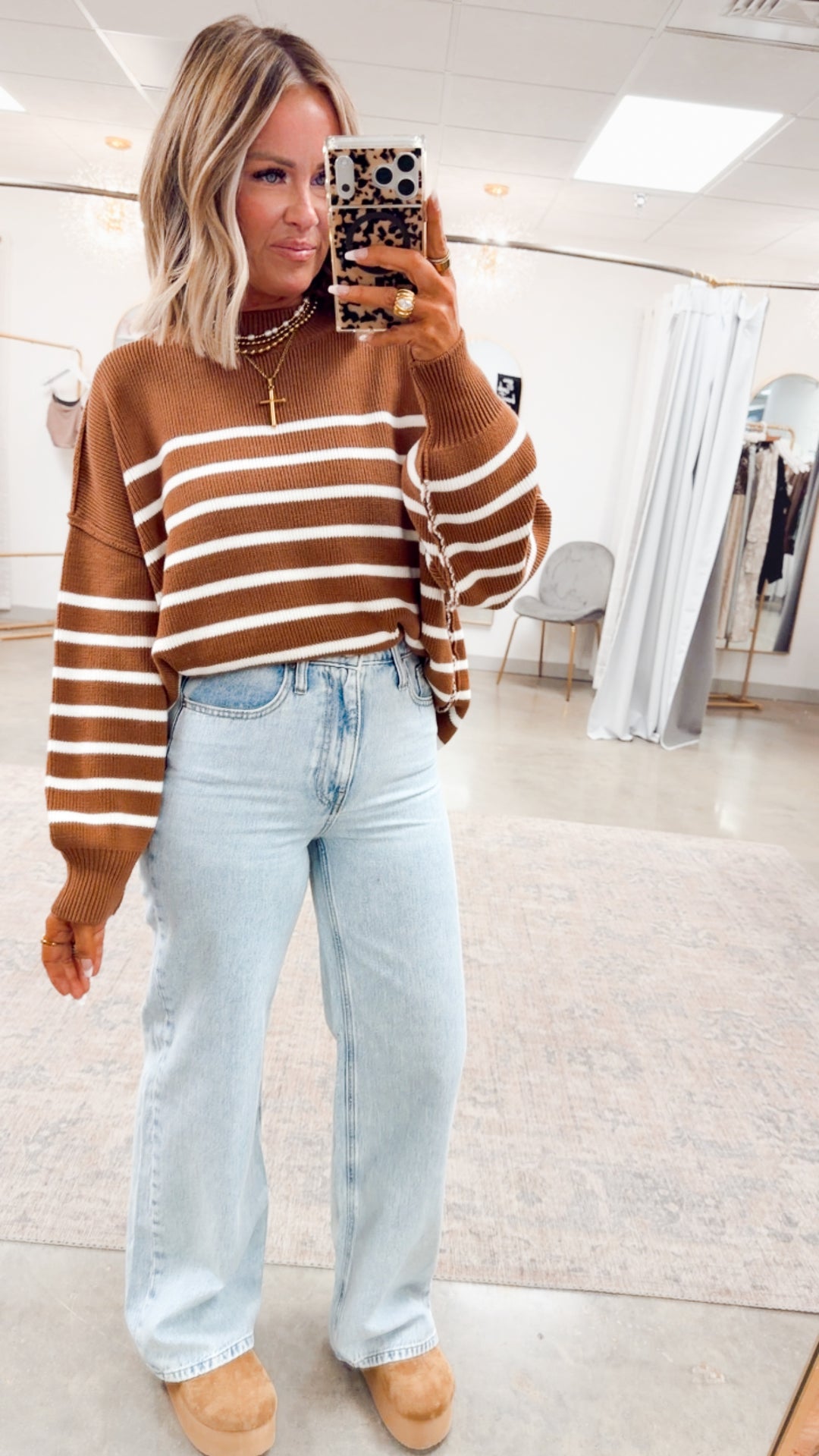 The Camel Stripe Pullover