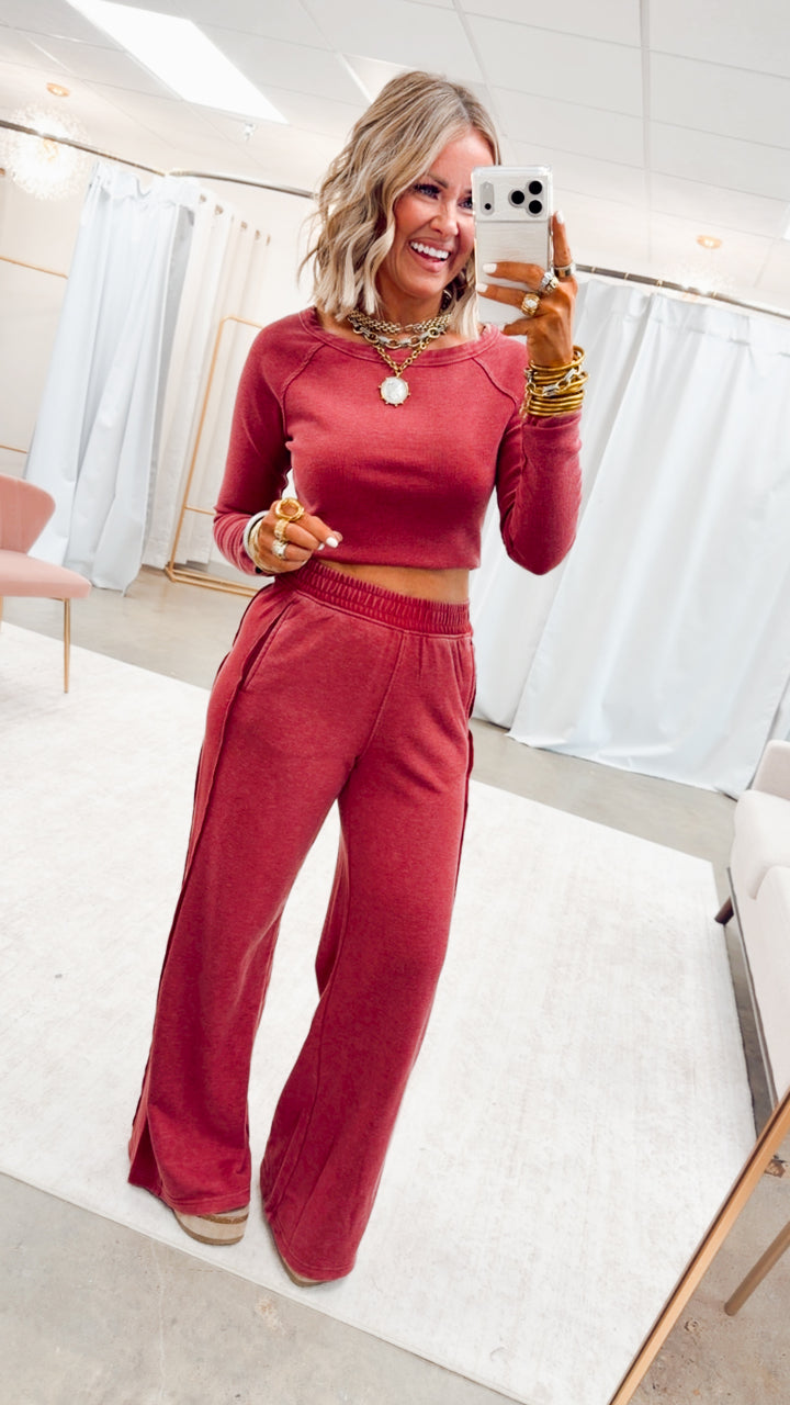 The Arabella Two Piece Set-Garnet