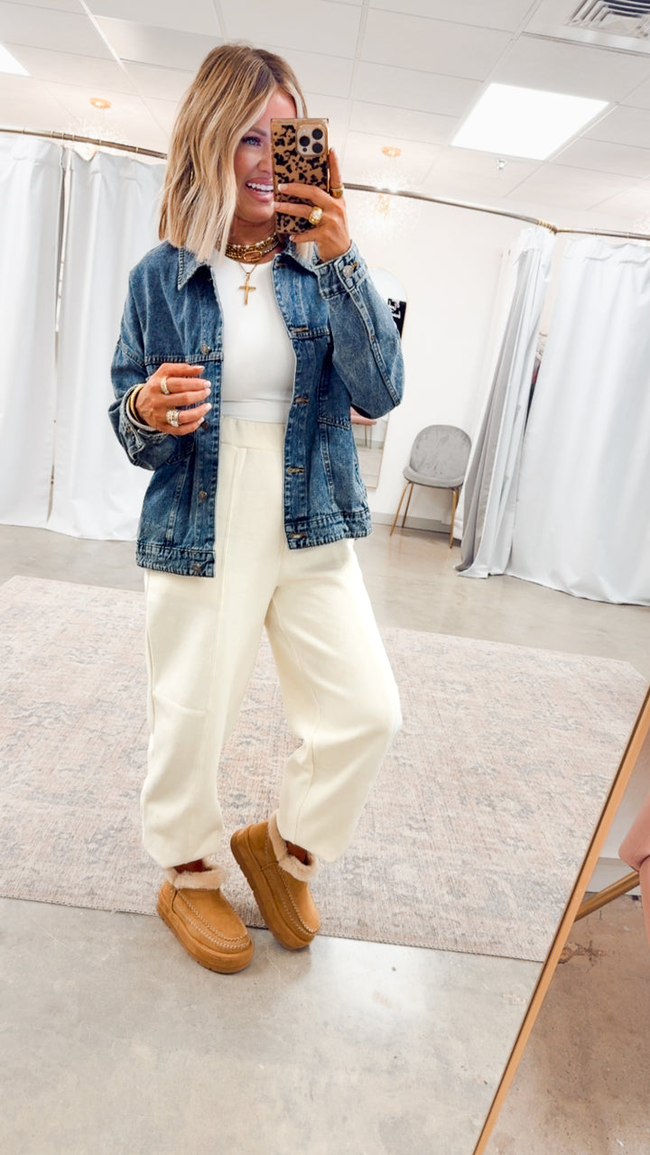 Easy Breeze Jogger Pants-Cream