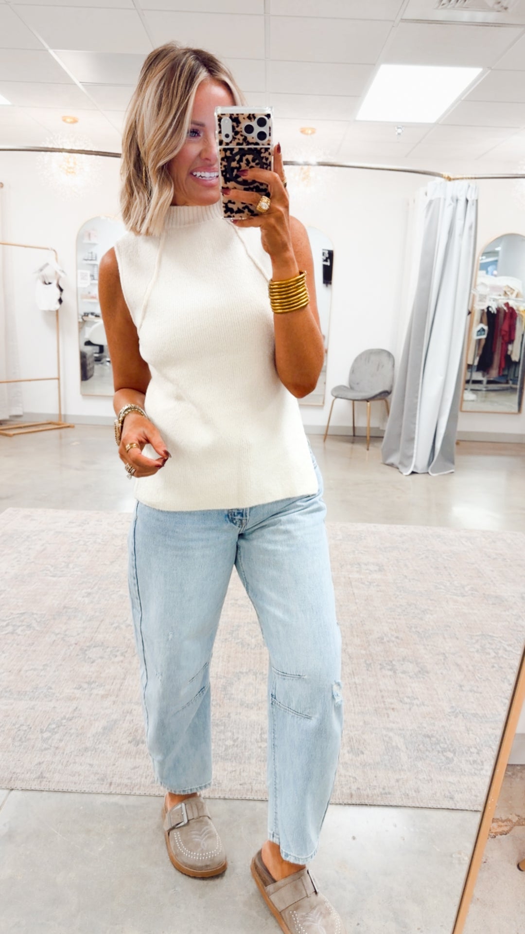 Maple Mock Neck Sweater-Cream