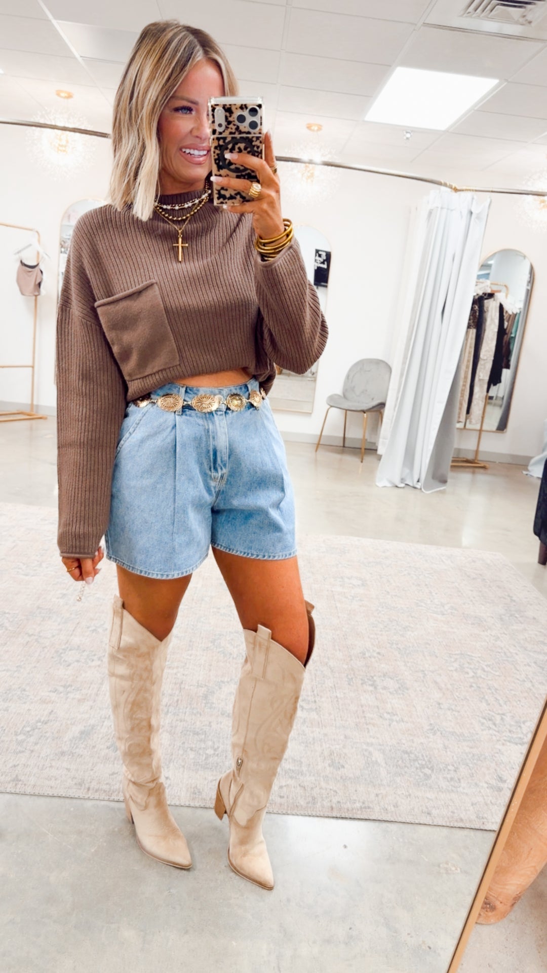 Tessa Mock Neck Sweater-Mocha