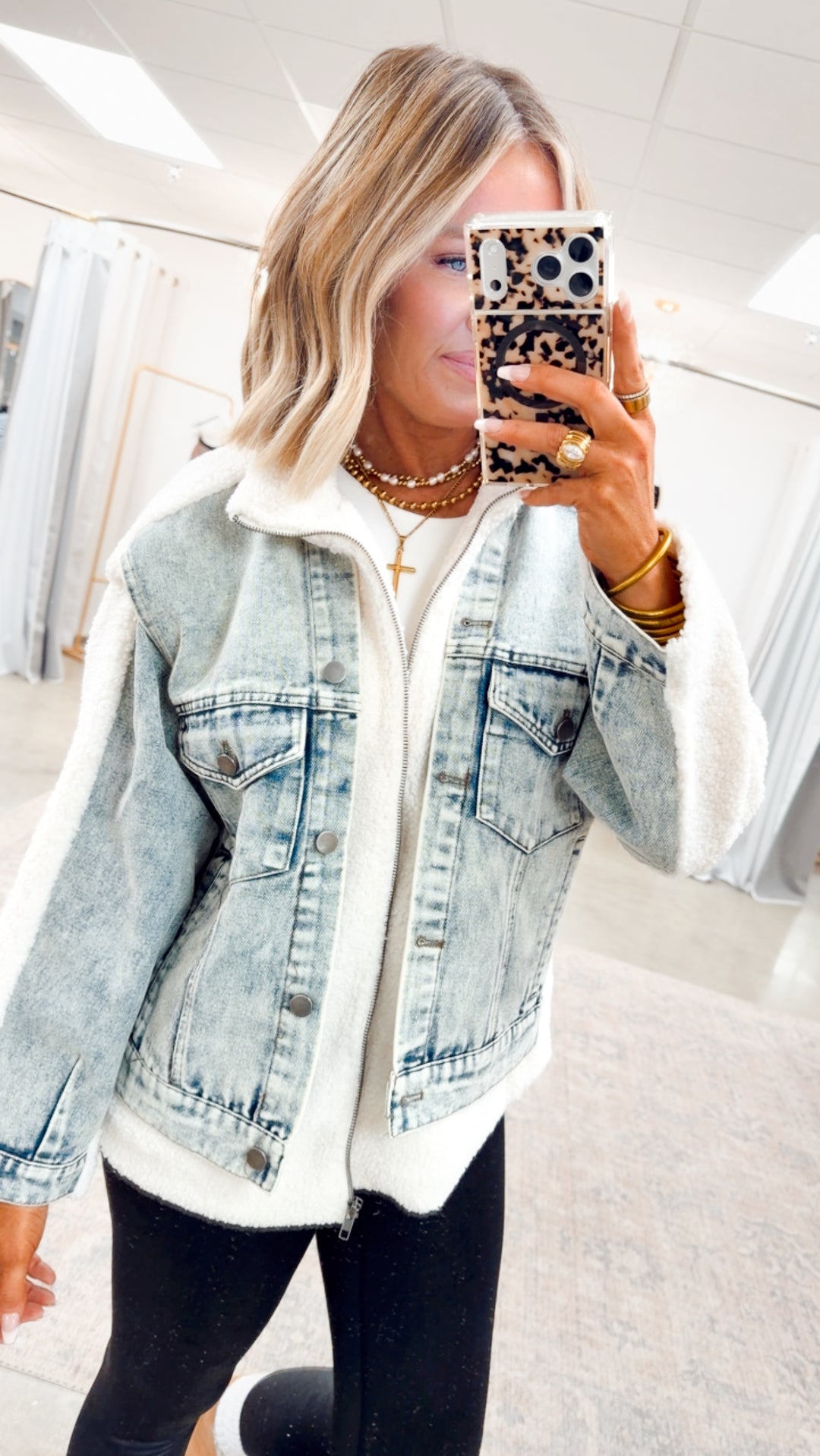 The Teddy & Denim Mixed Media Jacket