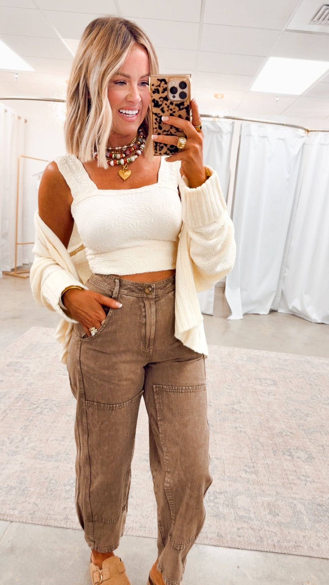 Brown Grove Mineral Wash Barrel Jeans