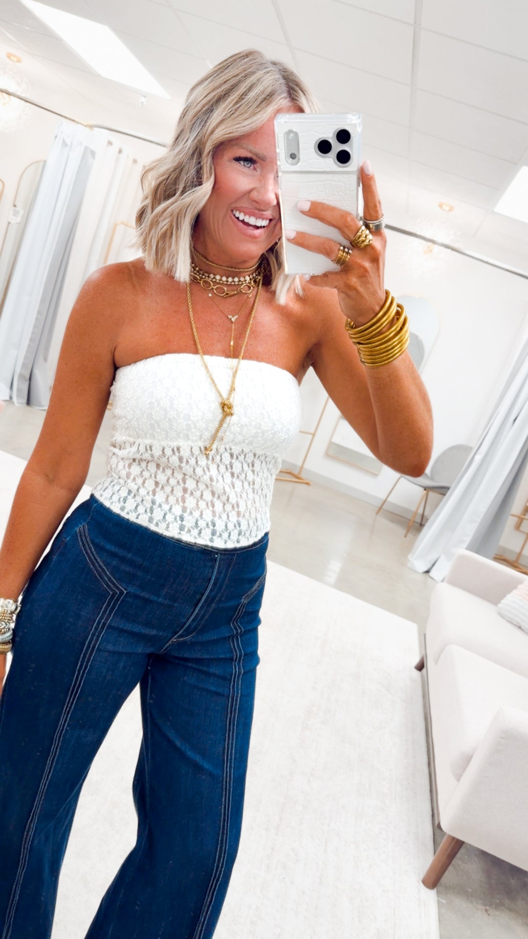 The Nola Lace Tube Top-Cream