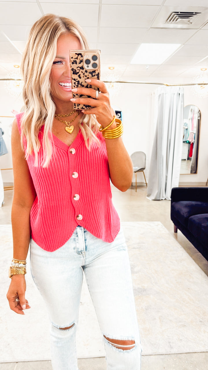 Vera Shoreline Vest- Fuchsia