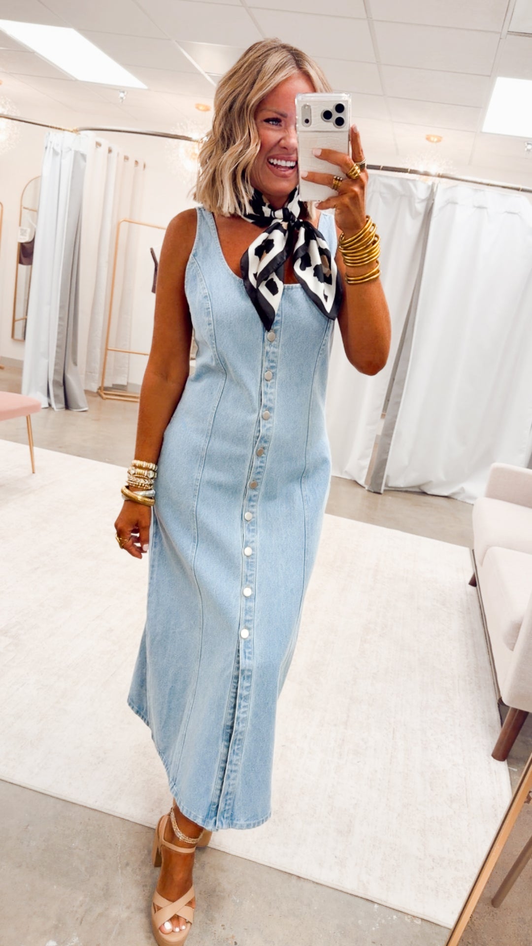 The Brighton Jean Midi Dress