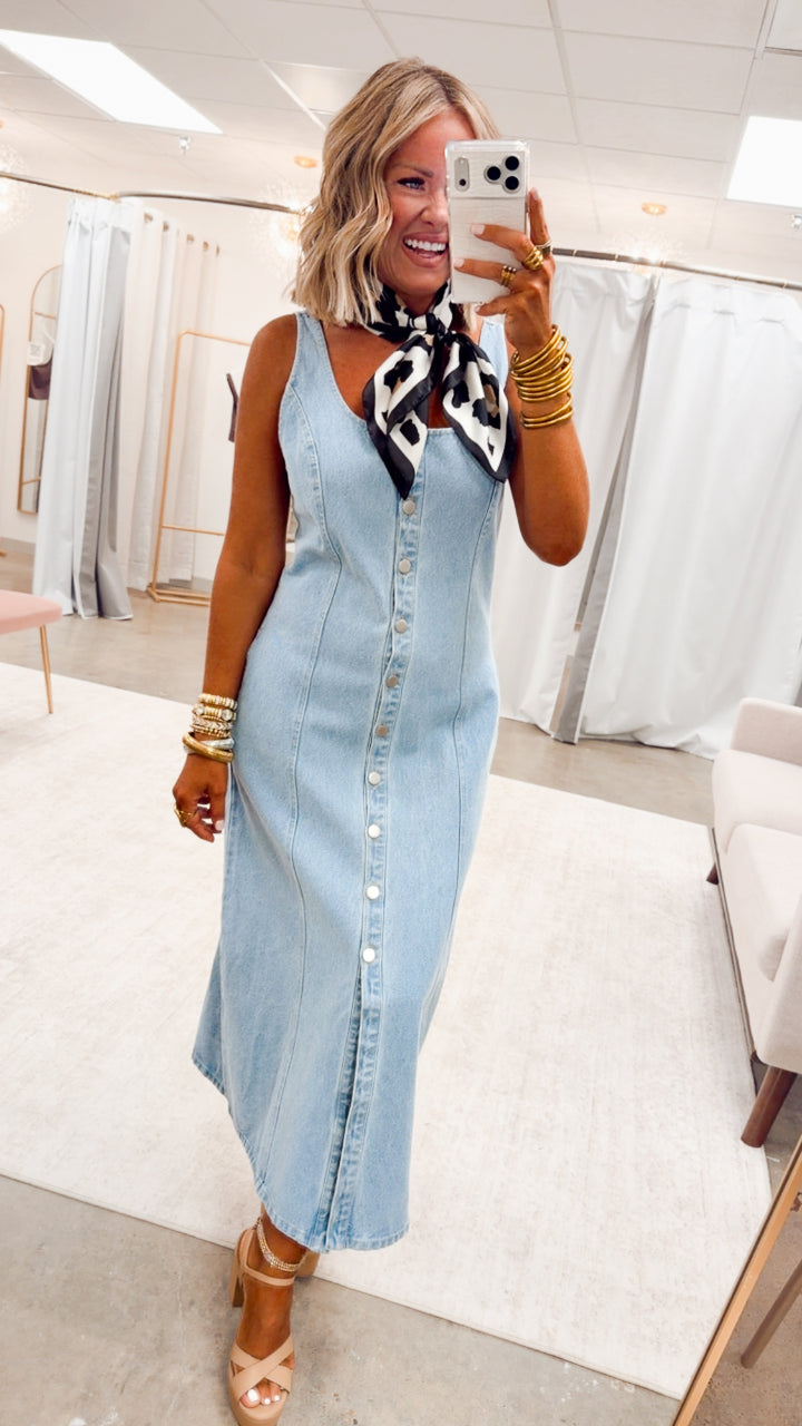 The Brighton Jean Midi Dress