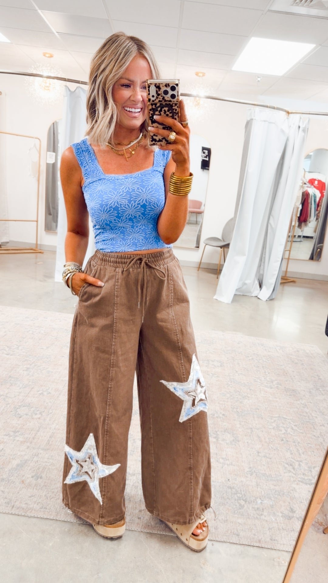 Gardenia Tank Top-Denim