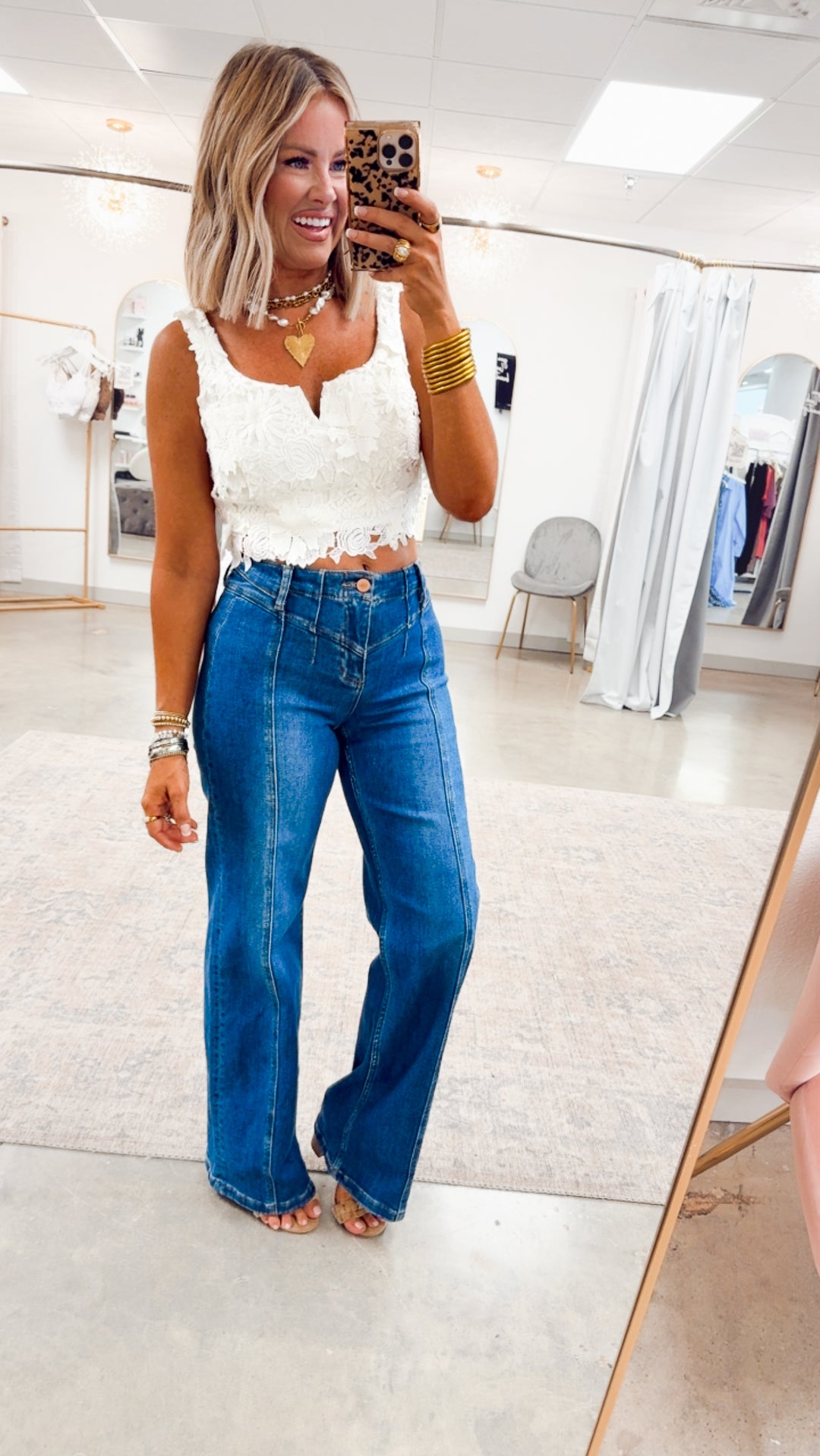 Crochet Lace Corset Top-Ivory