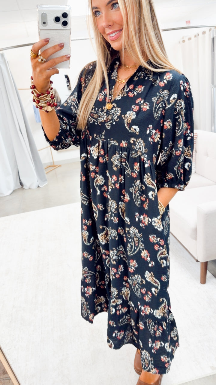 The Paisley Reverie Midi Dress