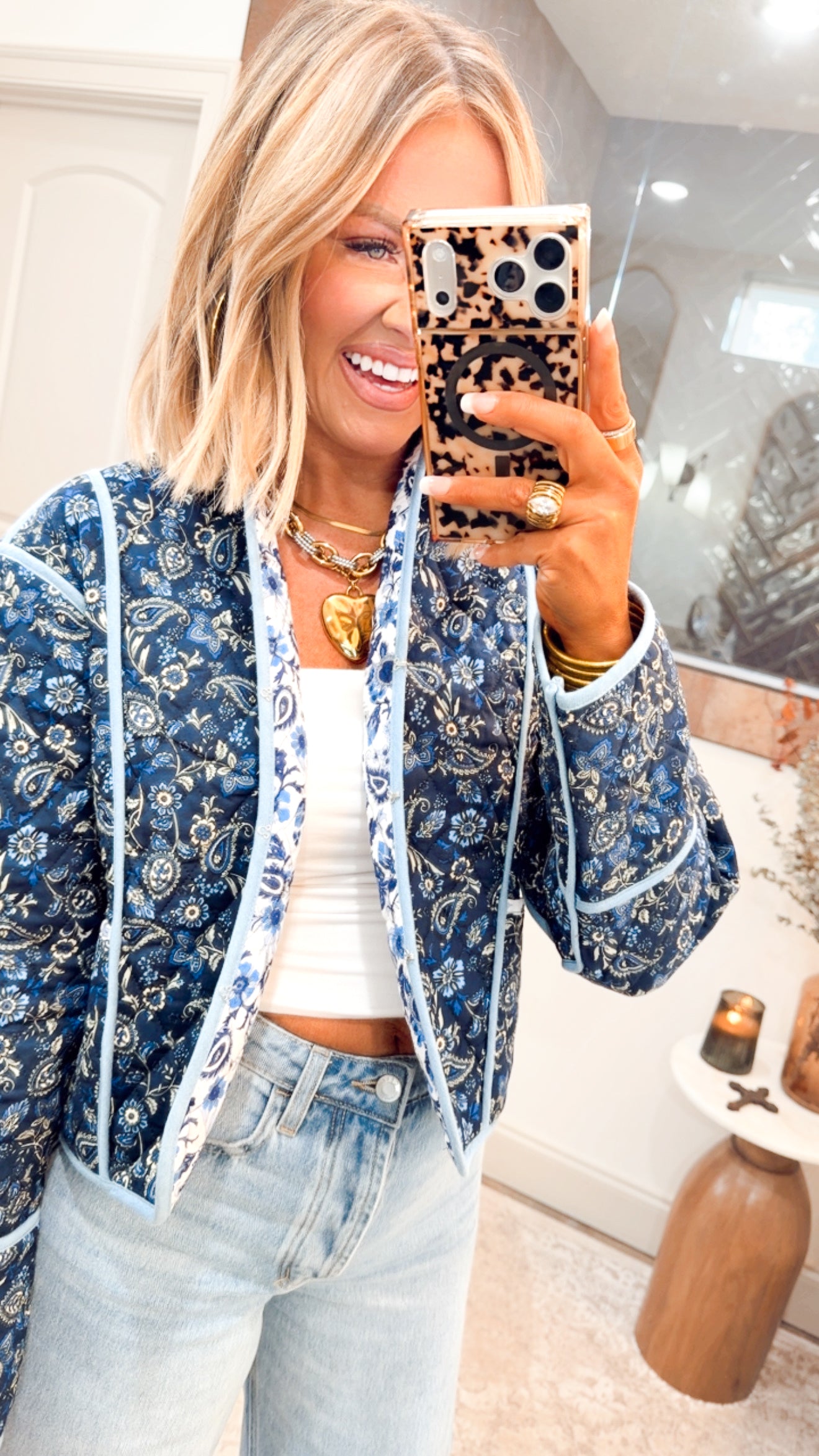 Floral Quilted Cropped Jacket – Sparkle Tallahassee