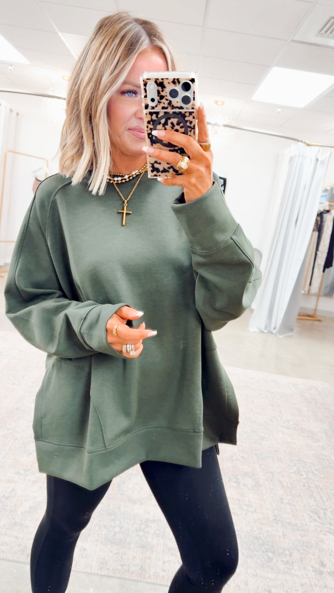 The Split Edge Pullover- Dark Olive