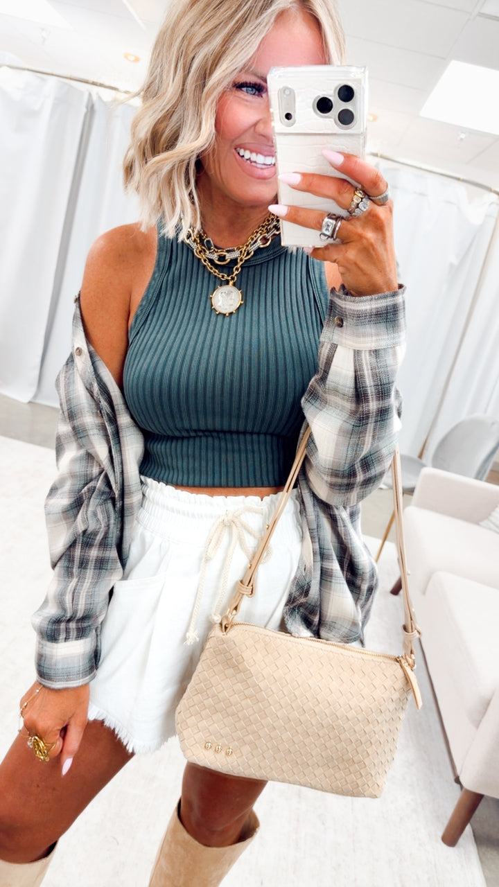 The Everyday Rib Tank-Vintage Pine Grove