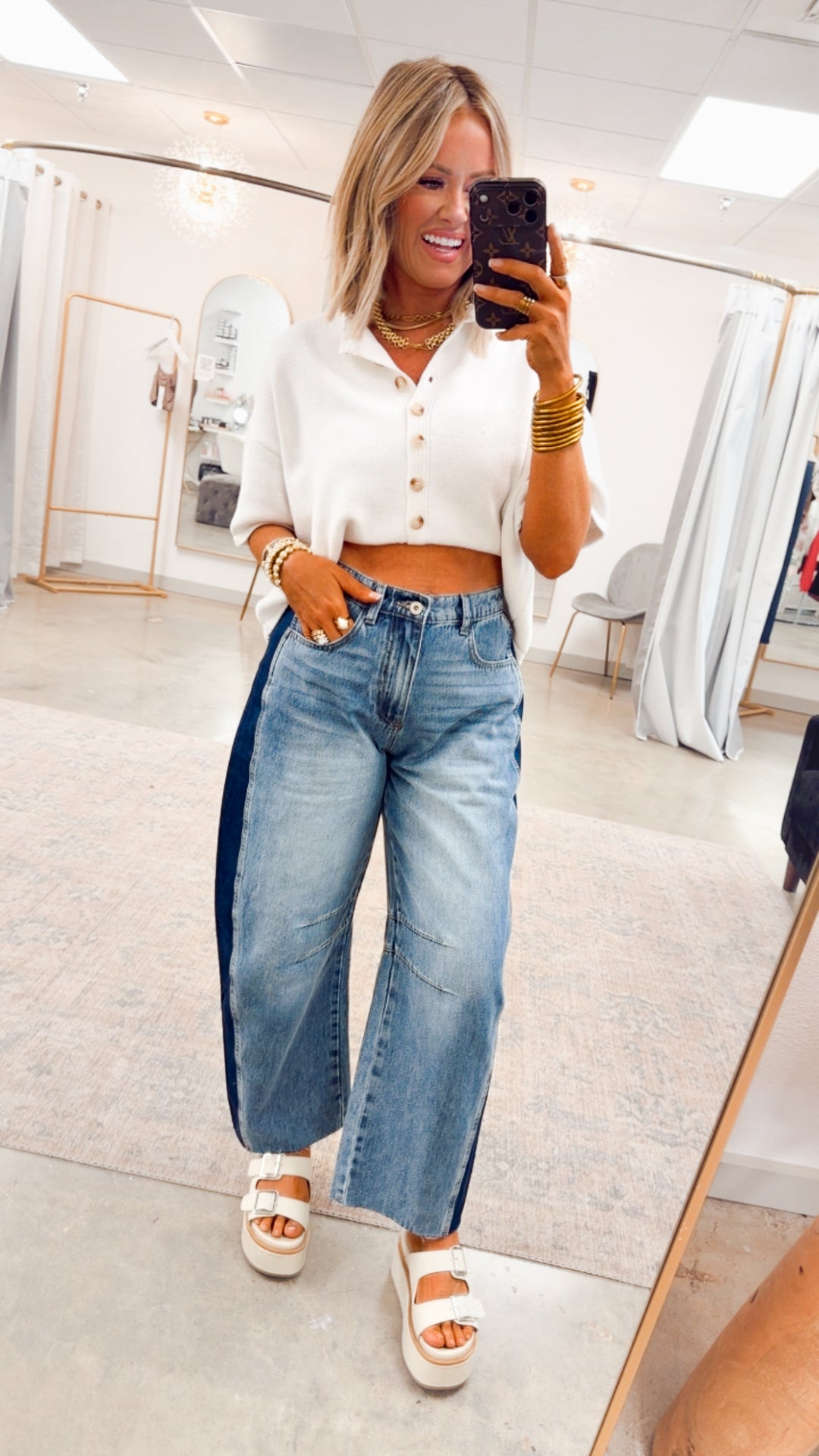 The Windsor Button Up Top-White