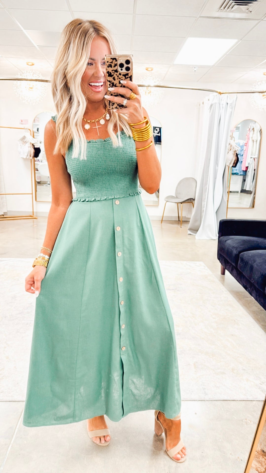 The Clara Smocked Midi Dress