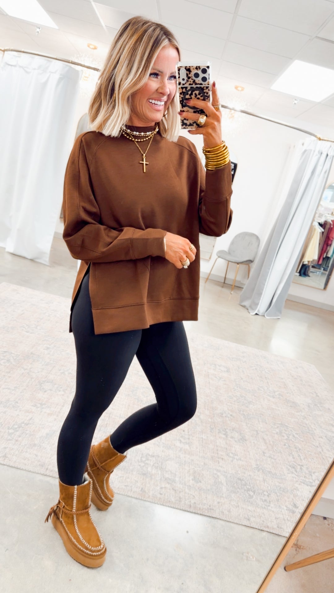 The Split Edge Pullover-Brown
