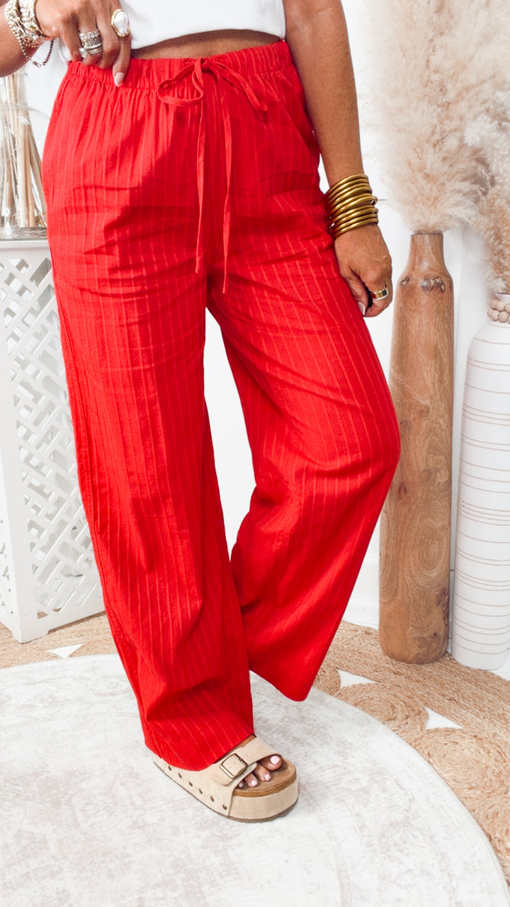 The Scarlet Tide Pants-Red