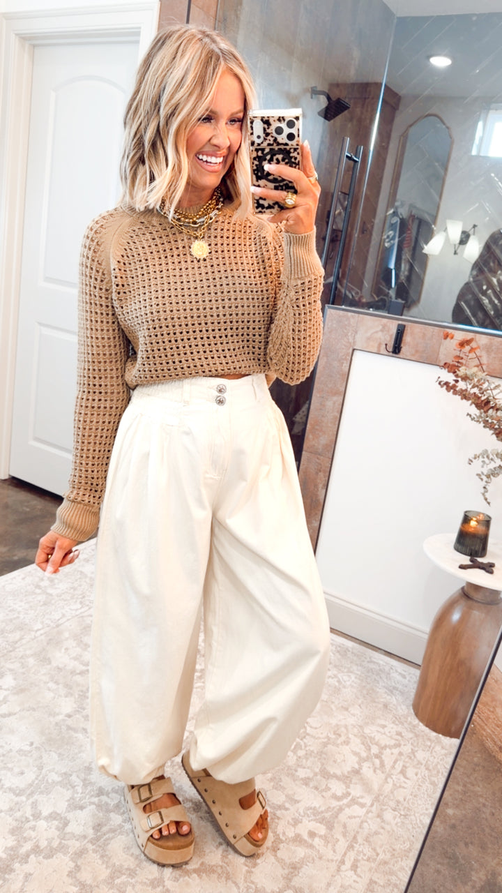 Ledger Crew Neck Sweater-Taupe