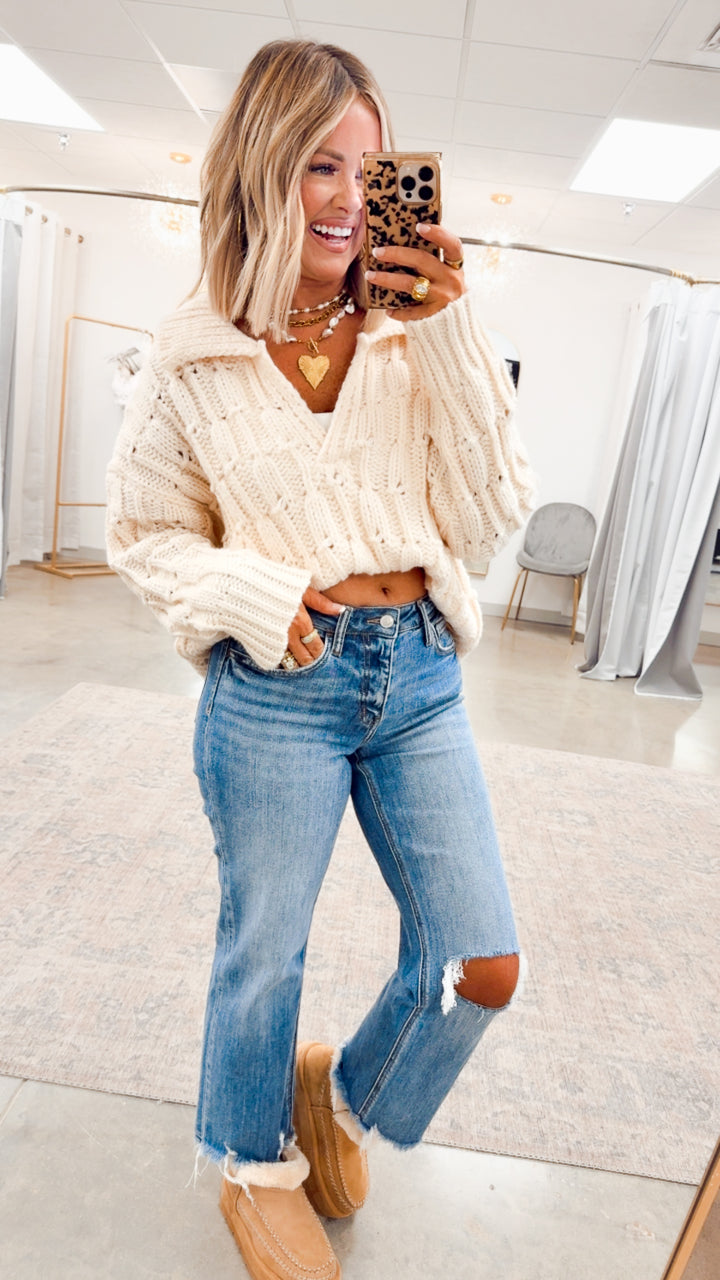 The Mia High-Rise Slim Wide Jeans