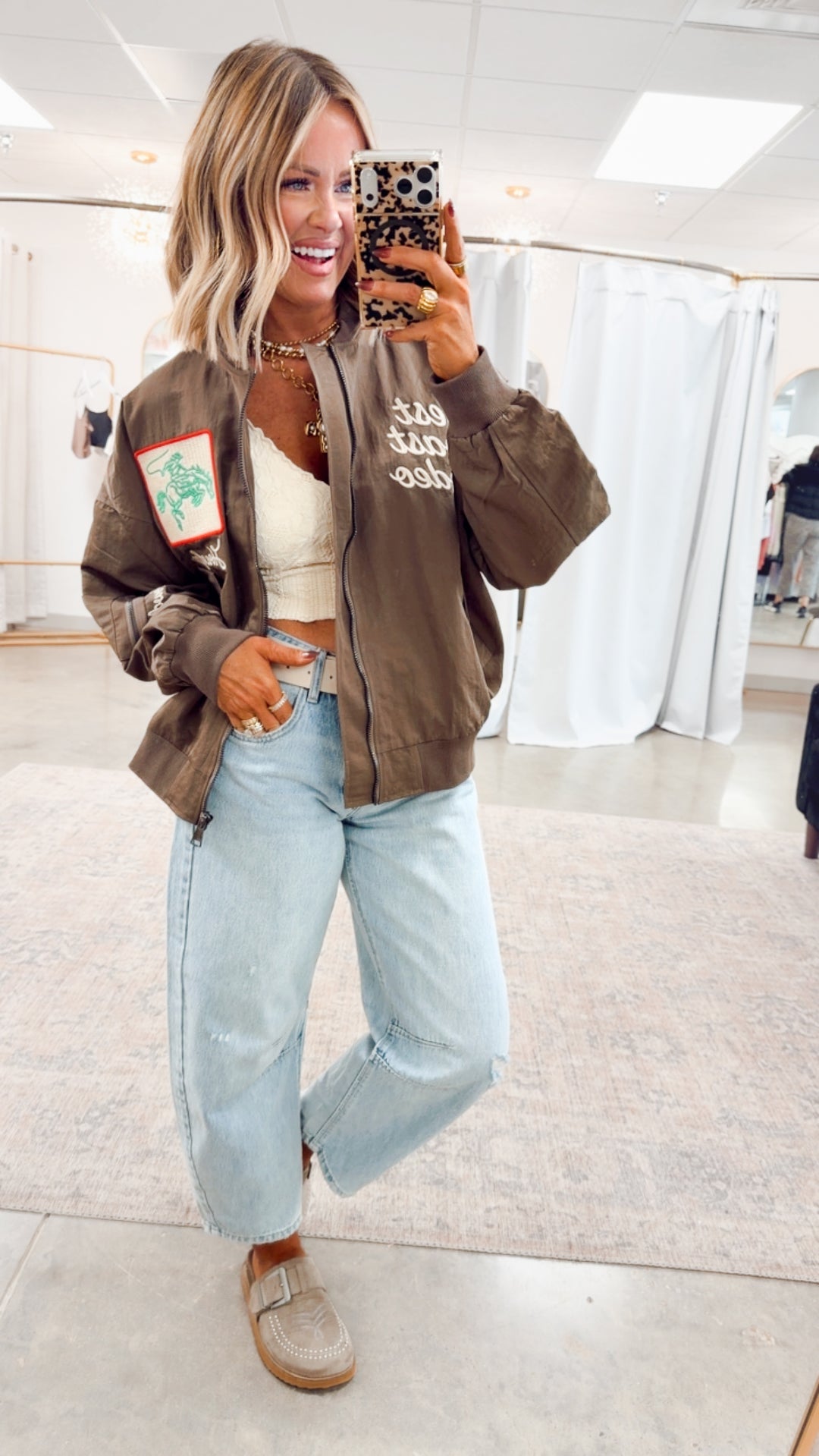 West League Bomber Jacket-Mocha Mousse