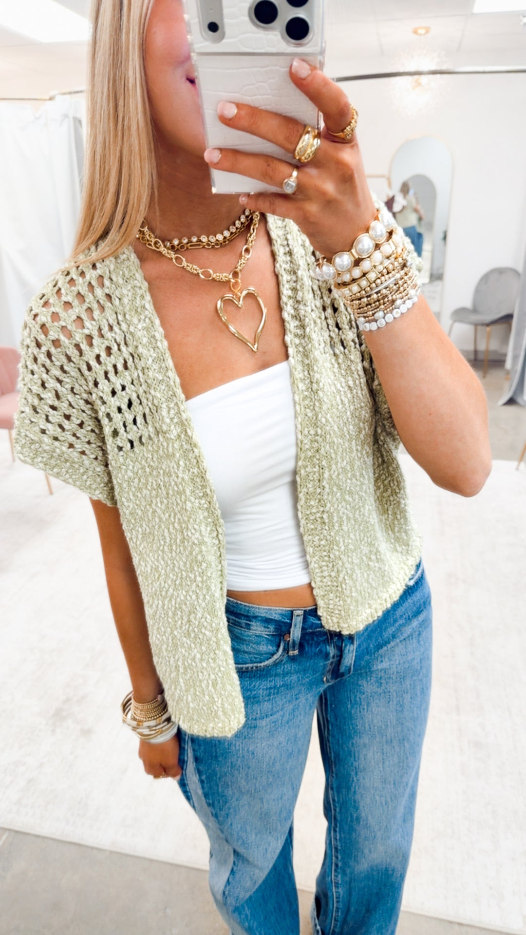 The Ainslee Open Cardigan-Sage