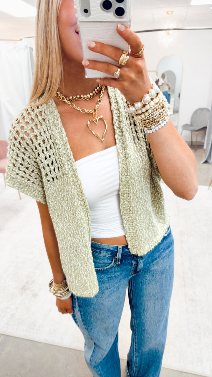 The Ainslee Open Cardigan-Sage