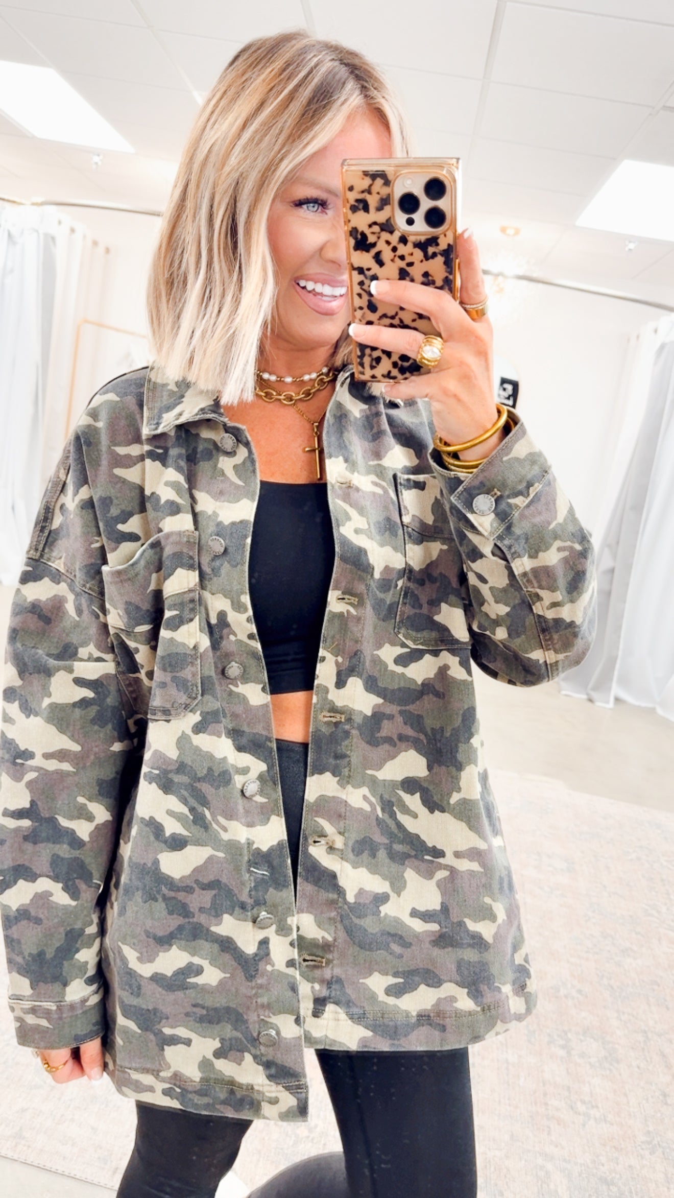 FINAL SALE- Oversized Camo Boyfriend Jacket – Sparkle Tallahassee