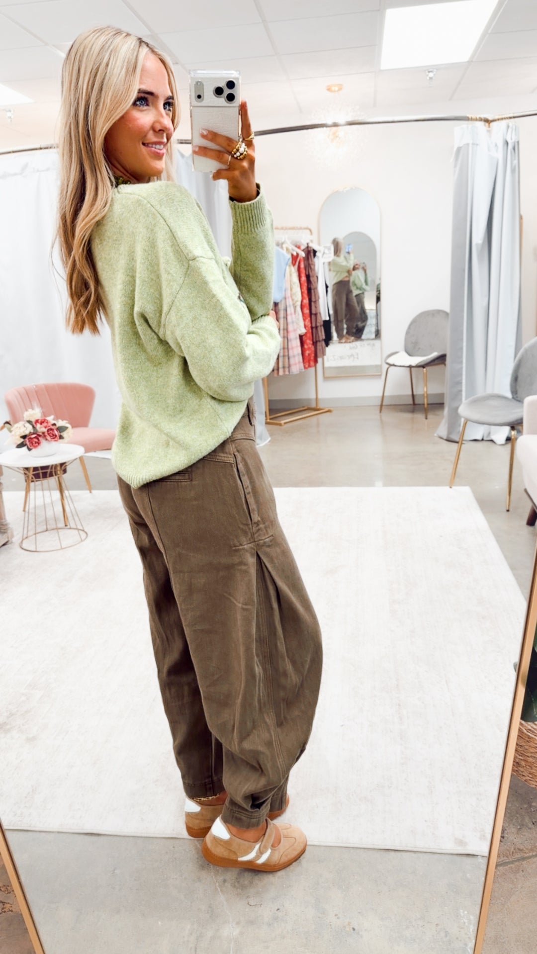 The Langston Barrel Pants-Moss