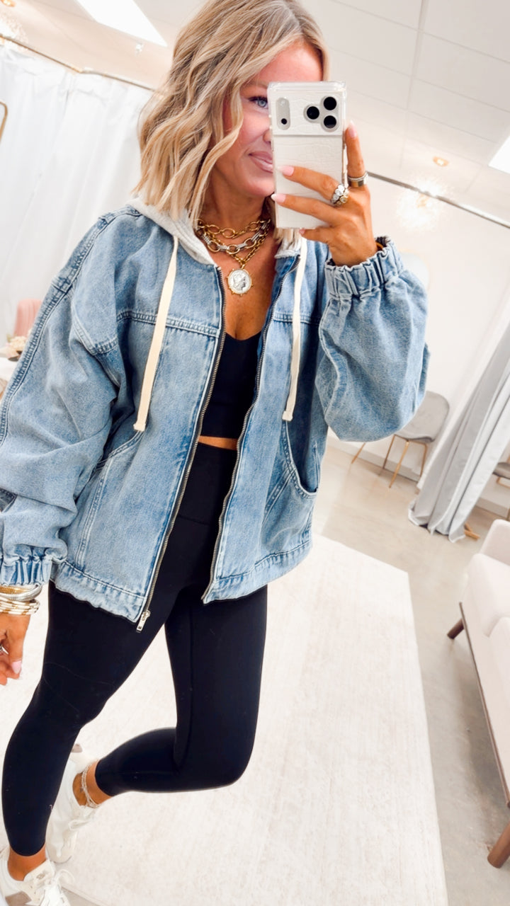 Lainey Hooded Denim Jacket