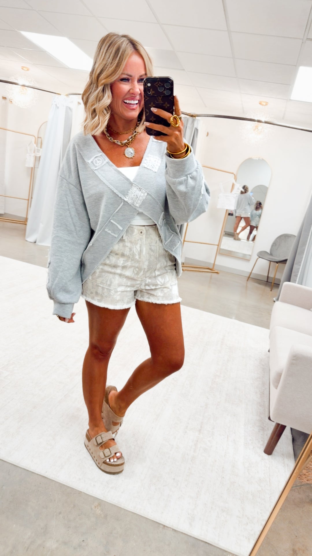 The Quinn Wrap Top-Grey