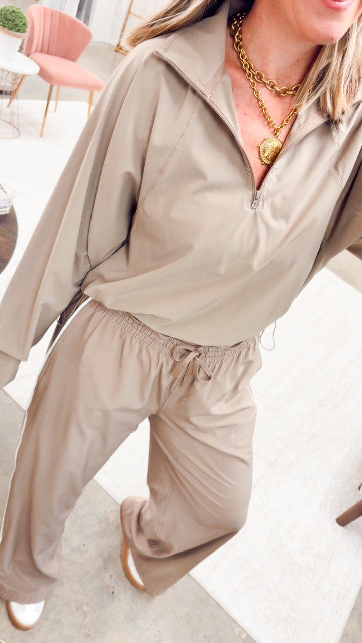 The Active Ease Pullover-Taupe