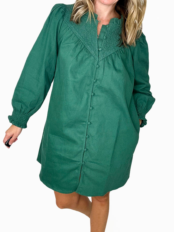 Layla Smocked Shirt Dress
