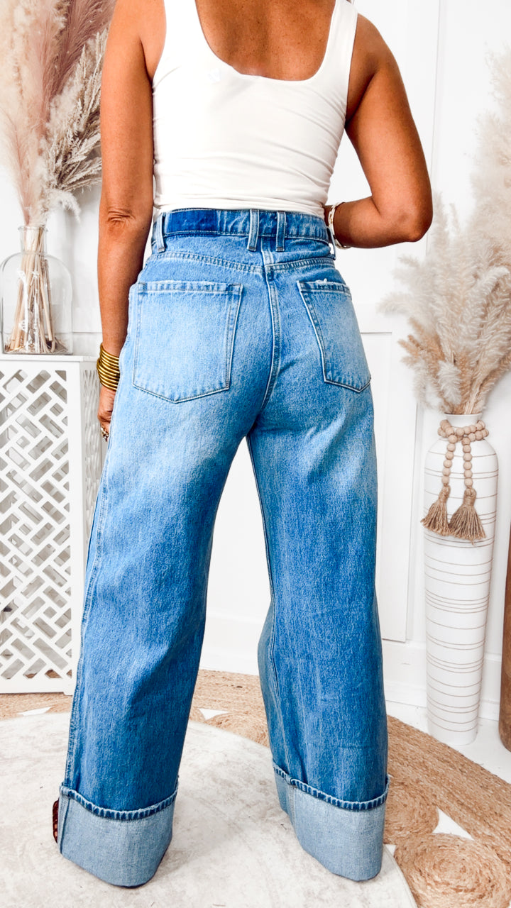 The Charlie Cuffed Wide Leg Jean