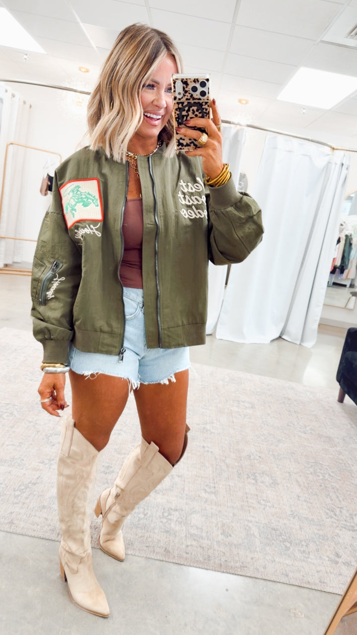 West League Bomber Jacket-Army Green
