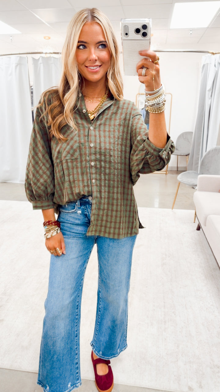 The Harvest Check Plaid Shirt-Olive
