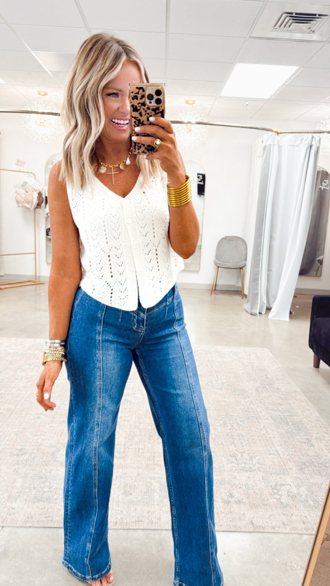 Ivy Crochet Vest-Ivory