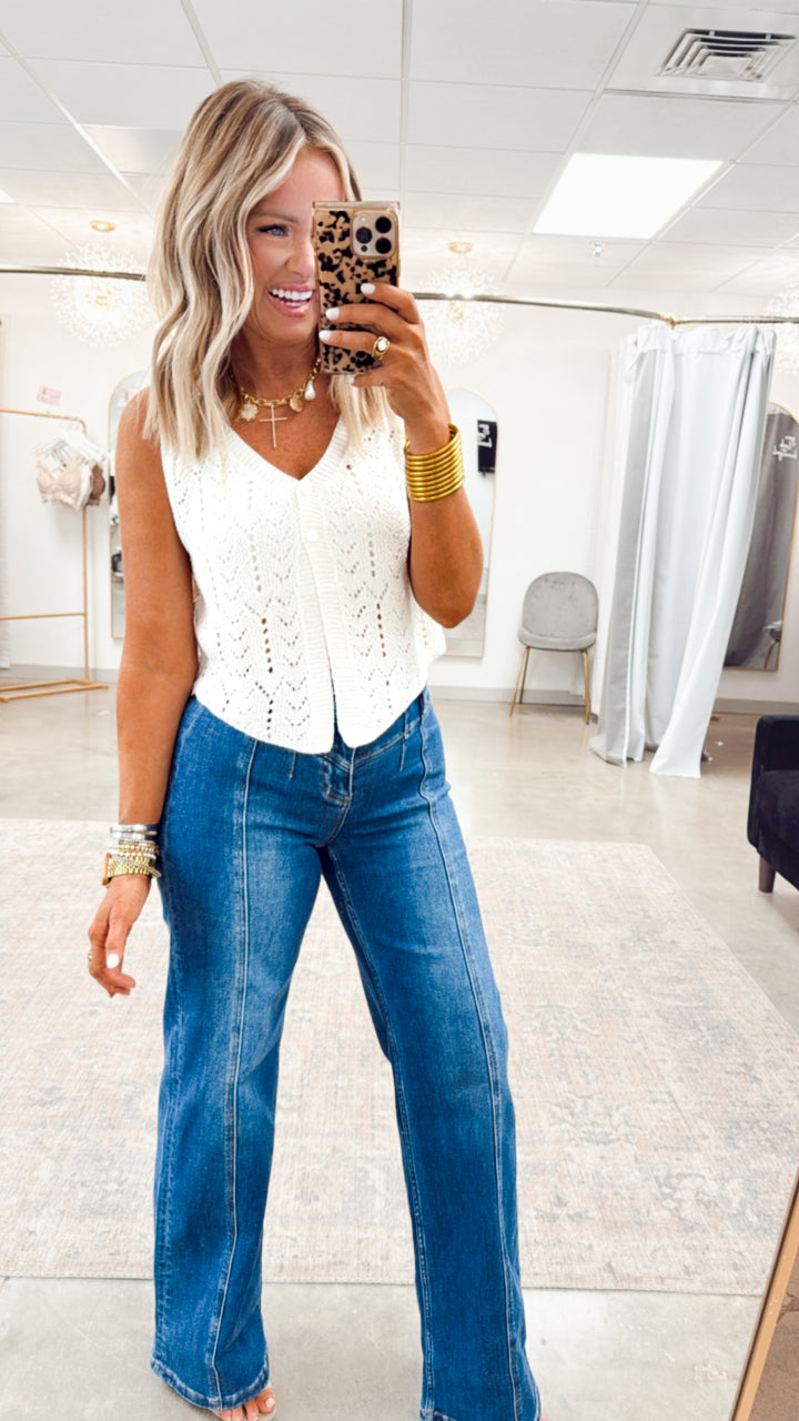 Ivy Crochet Vest-Ivory