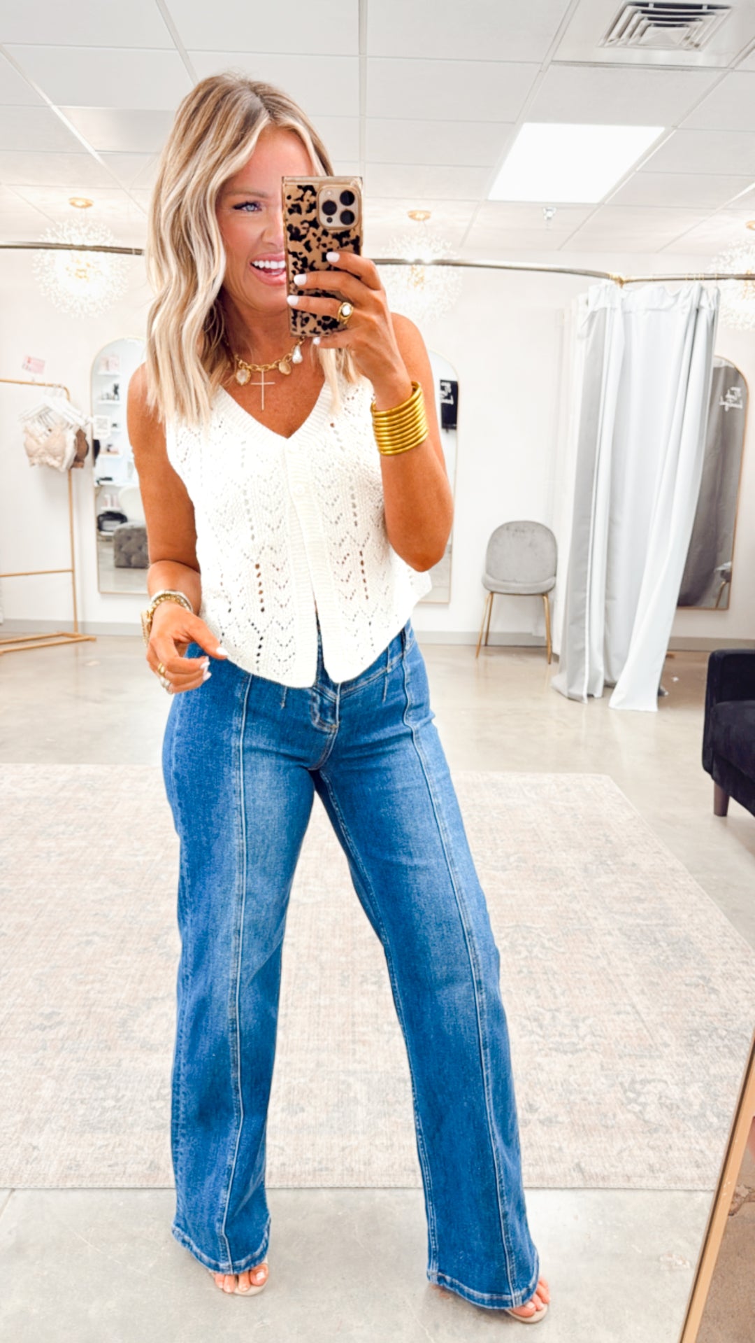 Ivy Crochet Vest-Ivory