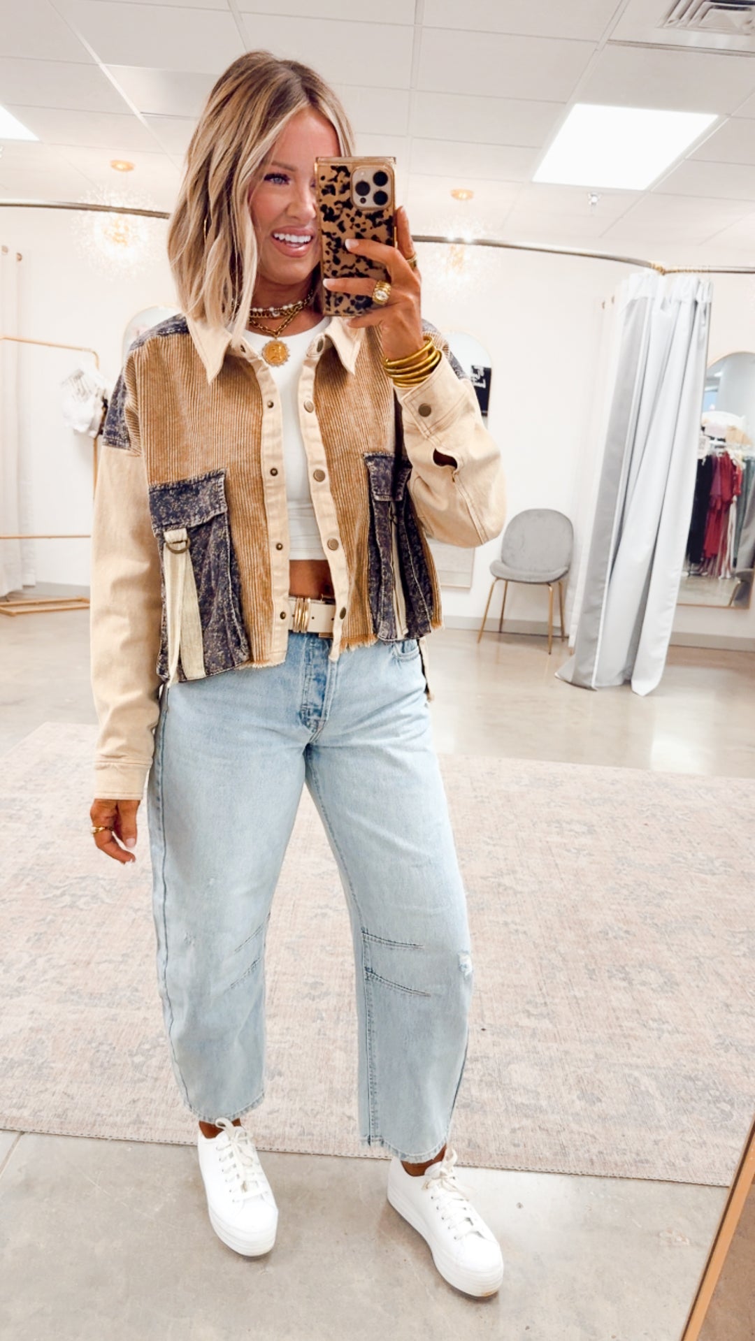 Corduroy Colorblock Top