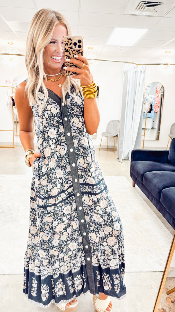 Willow Vine Maxi Dress-Ink