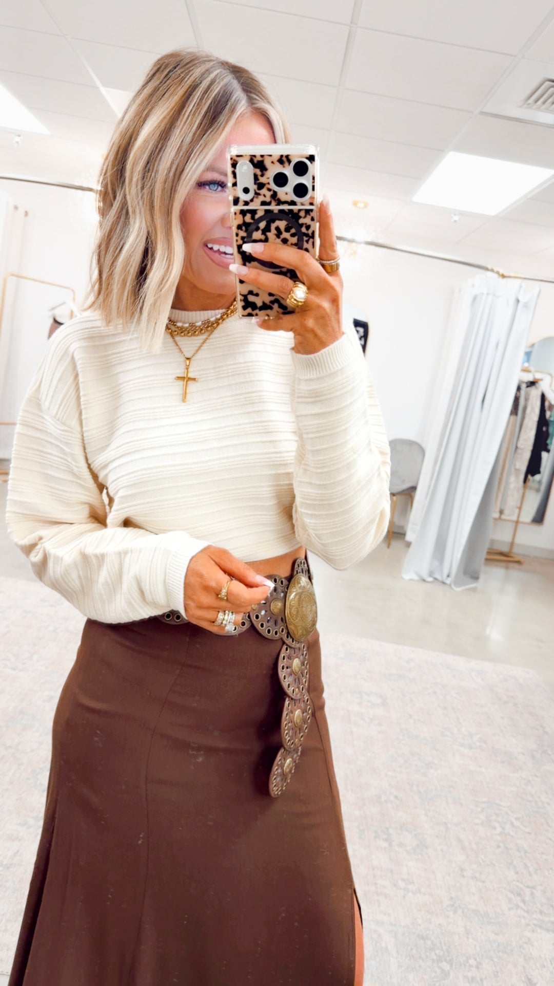 The Marlow Midi Skirt-Brown