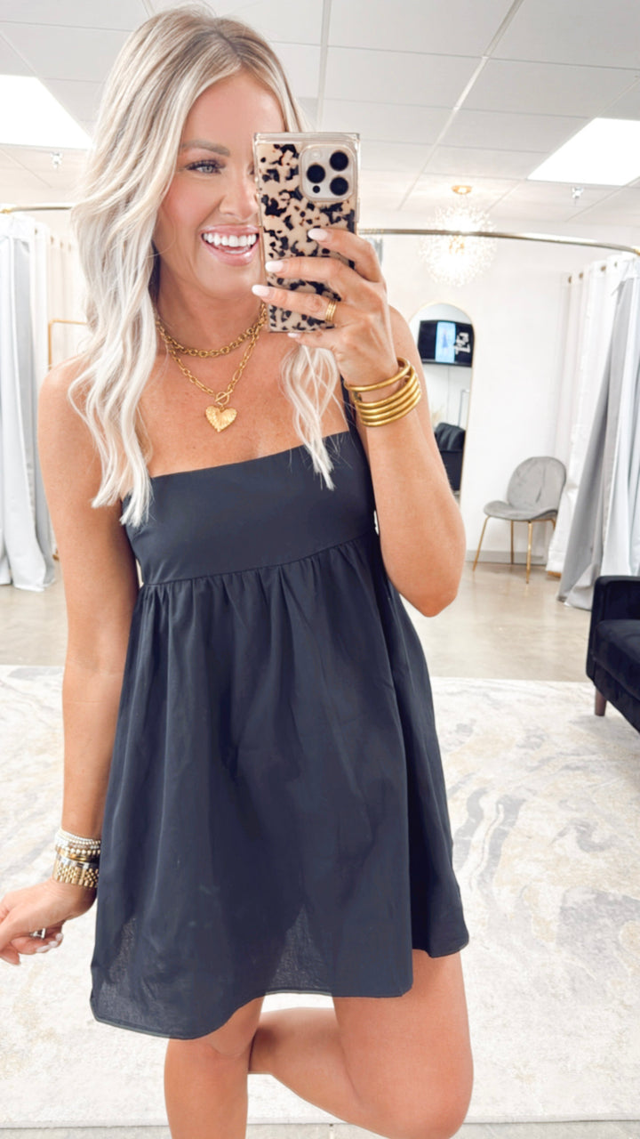 Waverly Romper Dress-Black