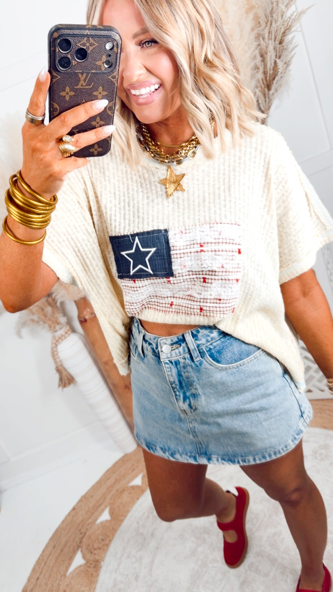 The Freedom Flag Tee-Butter Milk