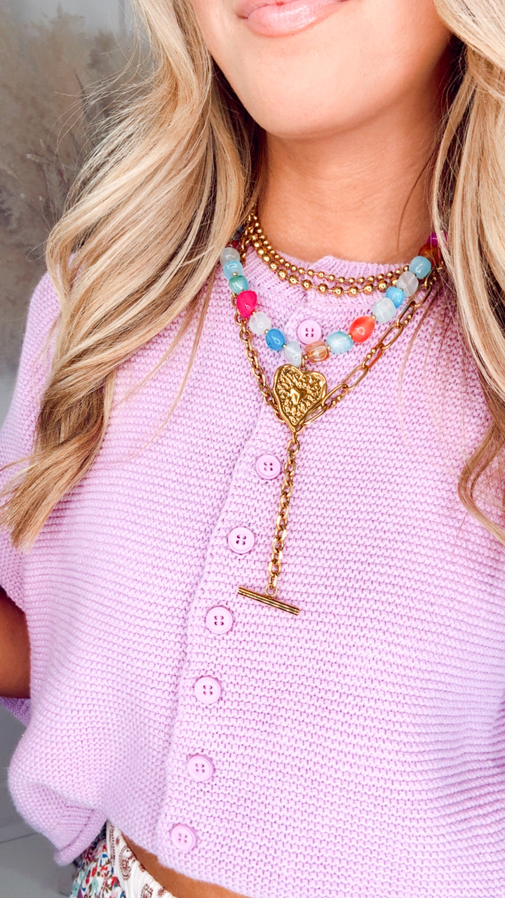 The Margaux Cardigan-Orchid