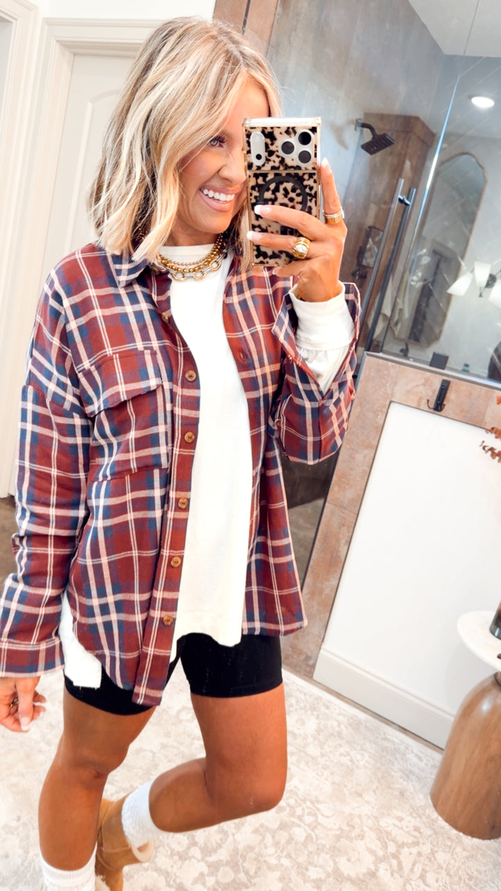 Bristol Plaid Flannel-Burgundy