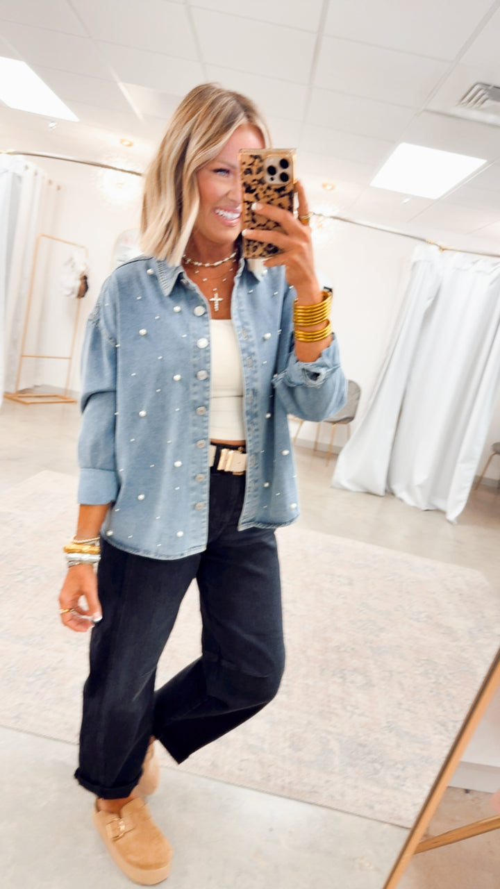 Pearl Oversized Denim Shirt