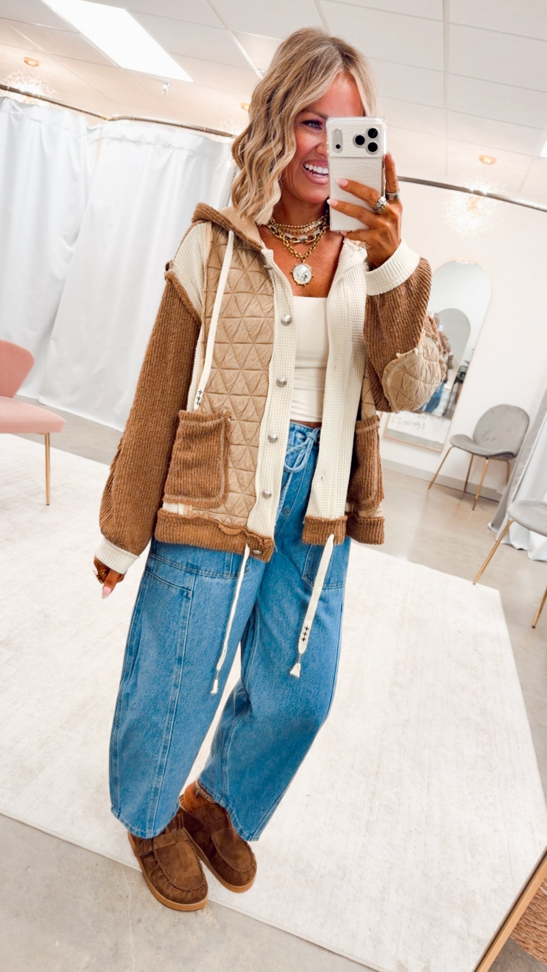 The Ashbury Layered Hoodie Jacket-Oat/Chocolate
