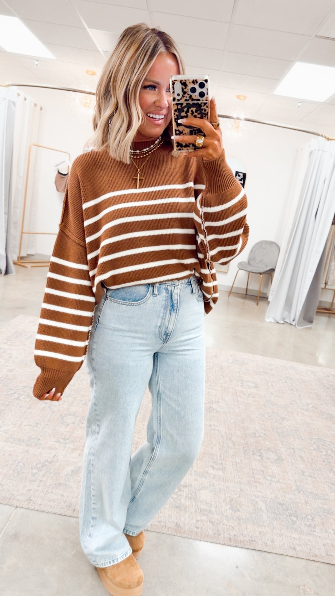 The Camel Stripe Pullover