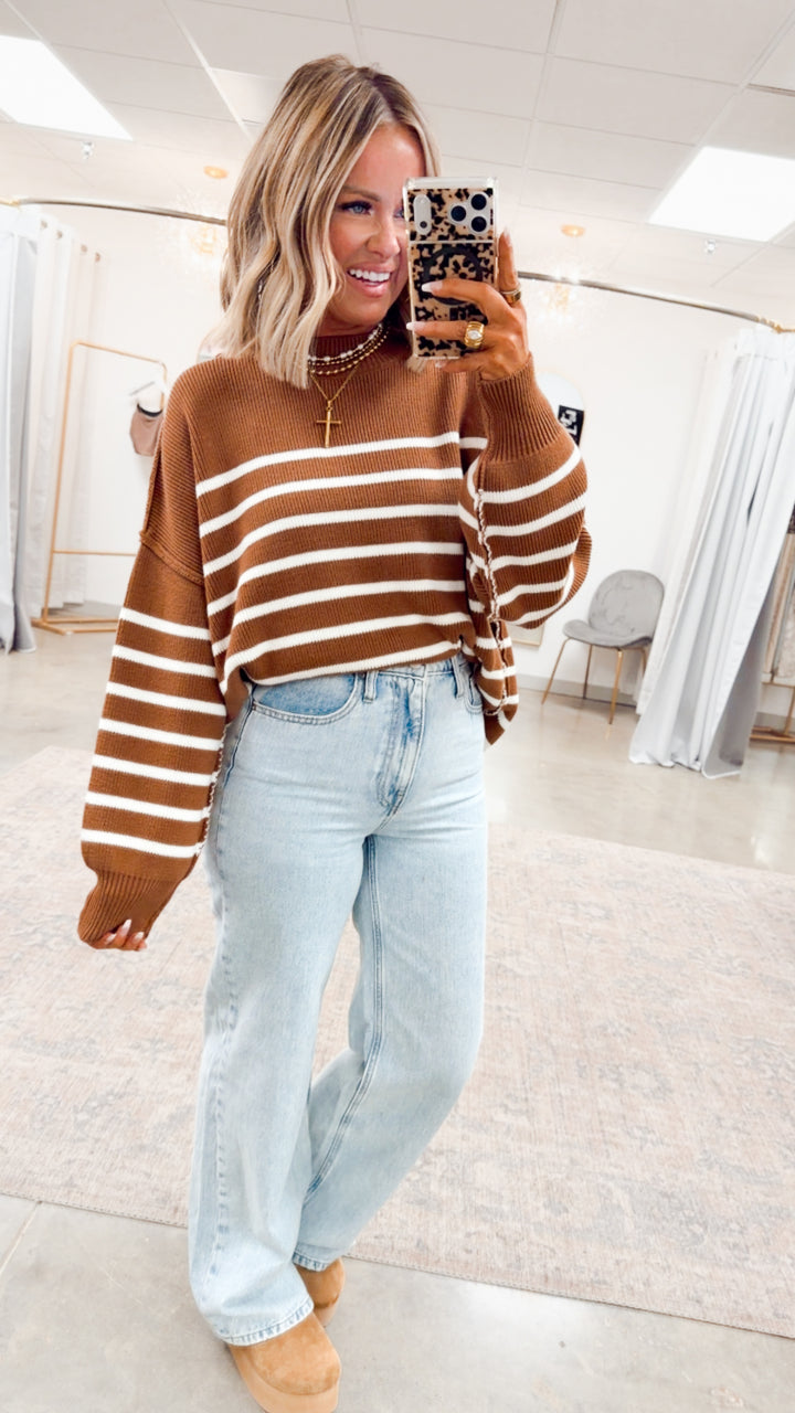 The Camel Stripe Pullover
