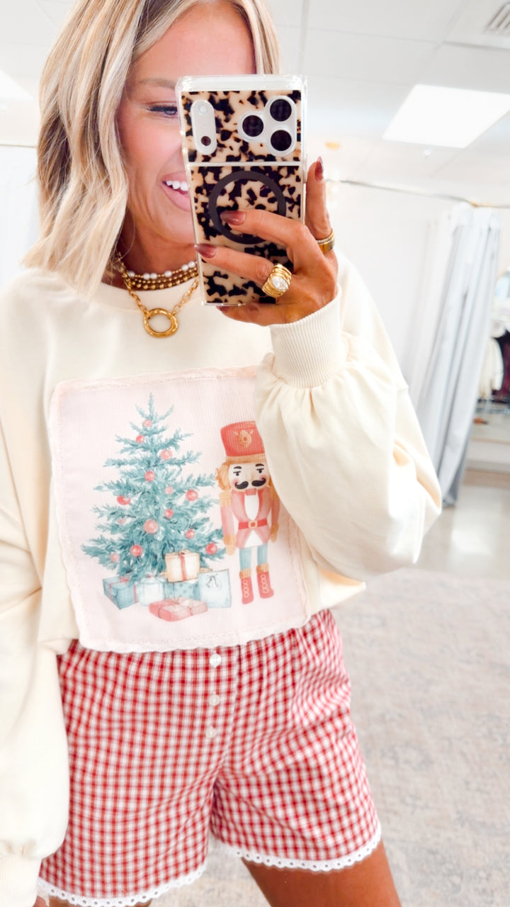 Corduroy Patch Christmas Sweatshirt